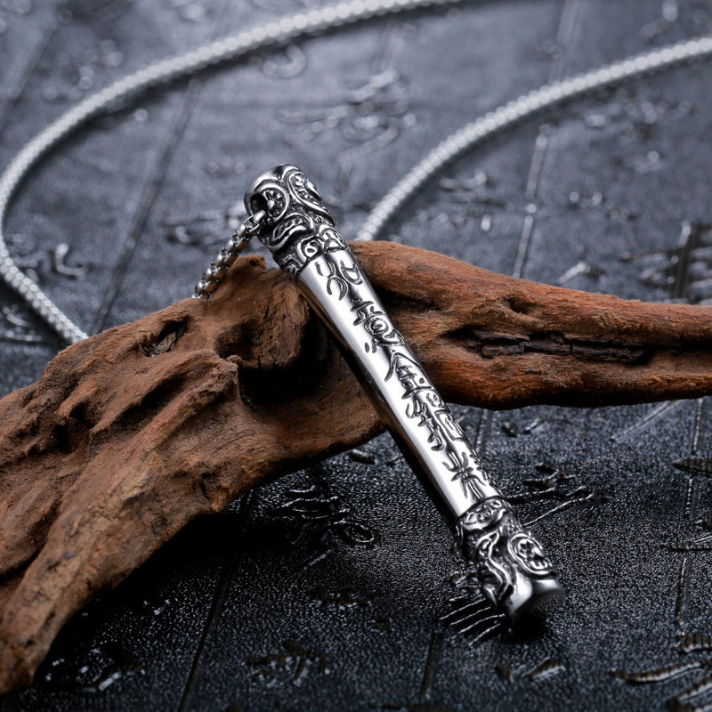 Circular Stainless Steel Valknut Axe Head Pendant
