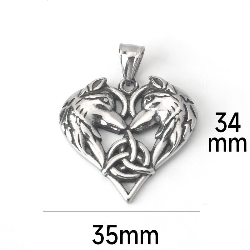 Stainless steel Celtic heart-shaped