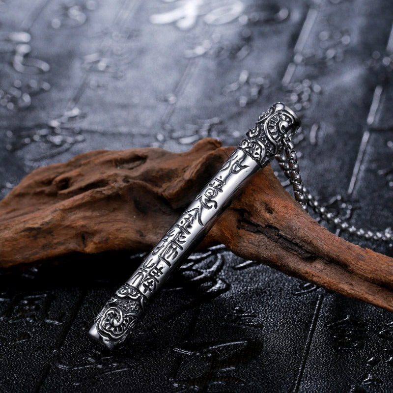 Circular Stainless Steel Valknut Axe Head Pendant