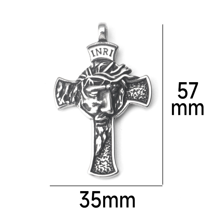 Stainless steel three-dimensional retro cross