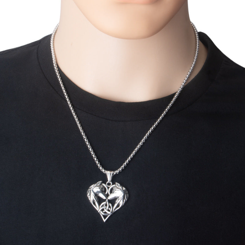 Stainless steel Celtic heart-shaped