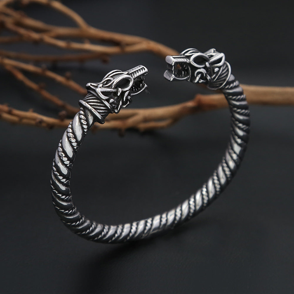 Titanium Noir: Bold Steel Bracelet