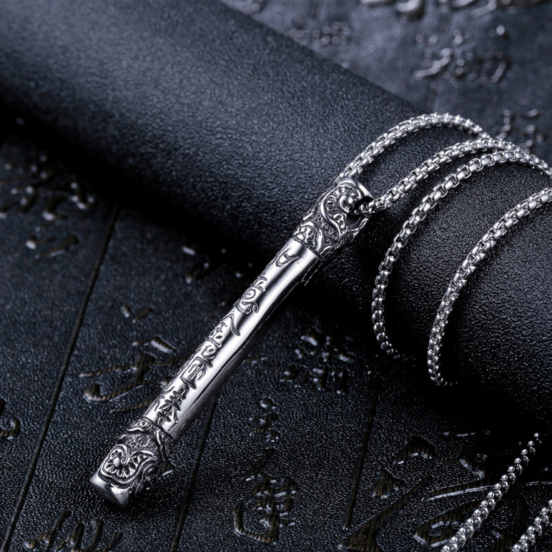 Circular Stainless Steel Valknut Axe Head Pendant