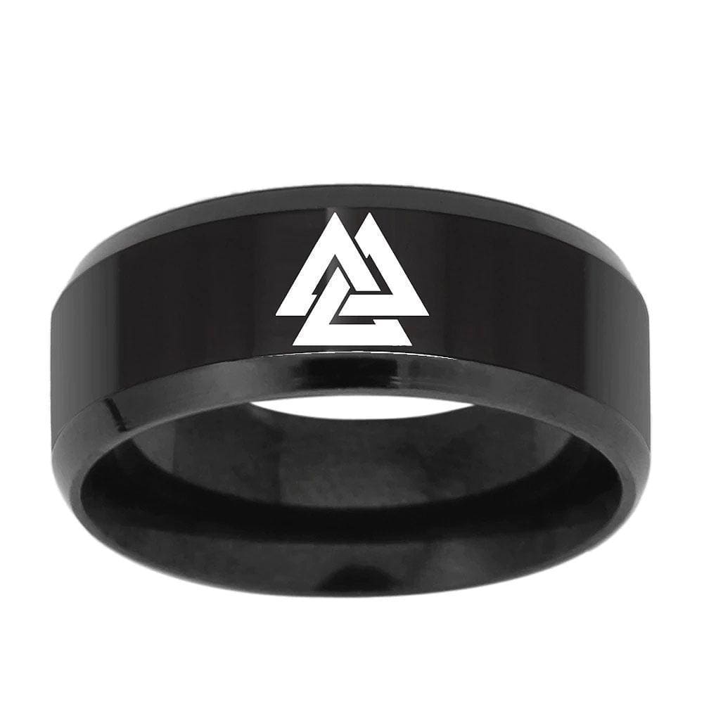 Black Stainless Steel Valknut Ring