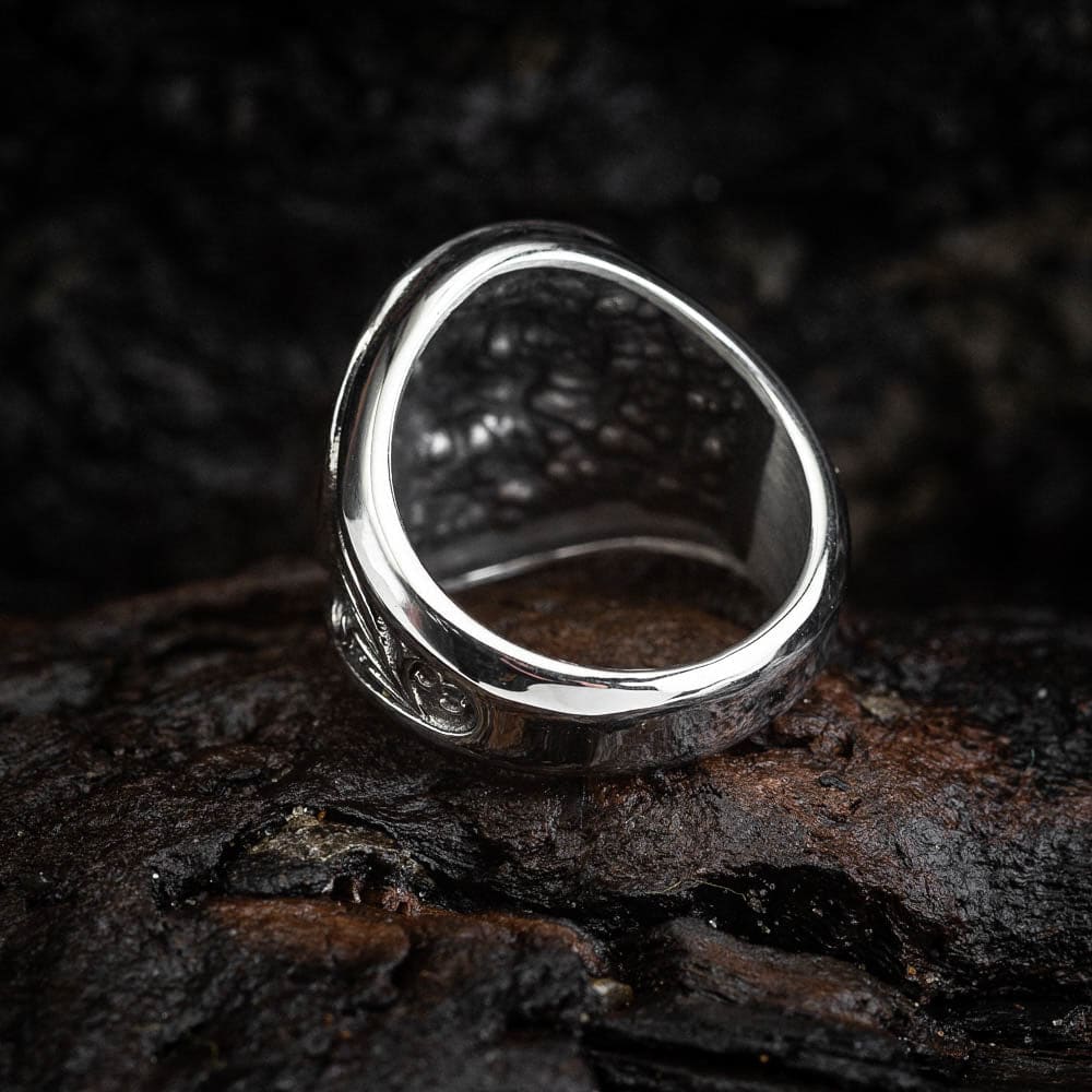 Stainless Steel Wolf Head Signet Ring