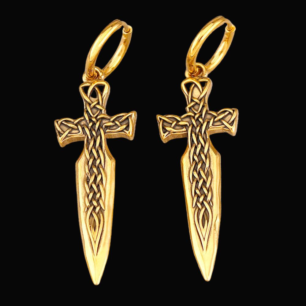 Nordic Sword Design Viking Earrings