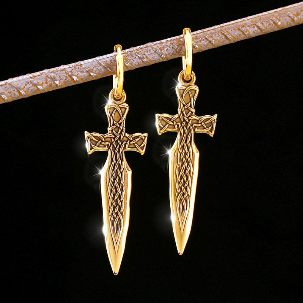 Nordic Sword Design Viking Earrings