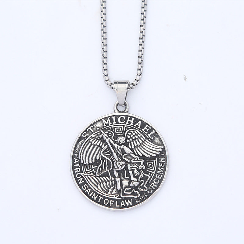 Stainless Steel Valknut and Skull Mjolnir Necklace