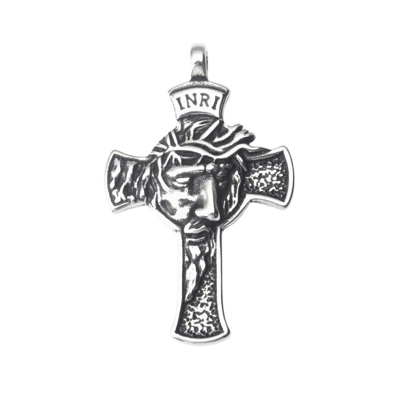 Stainless steel three-dimensional retro cross