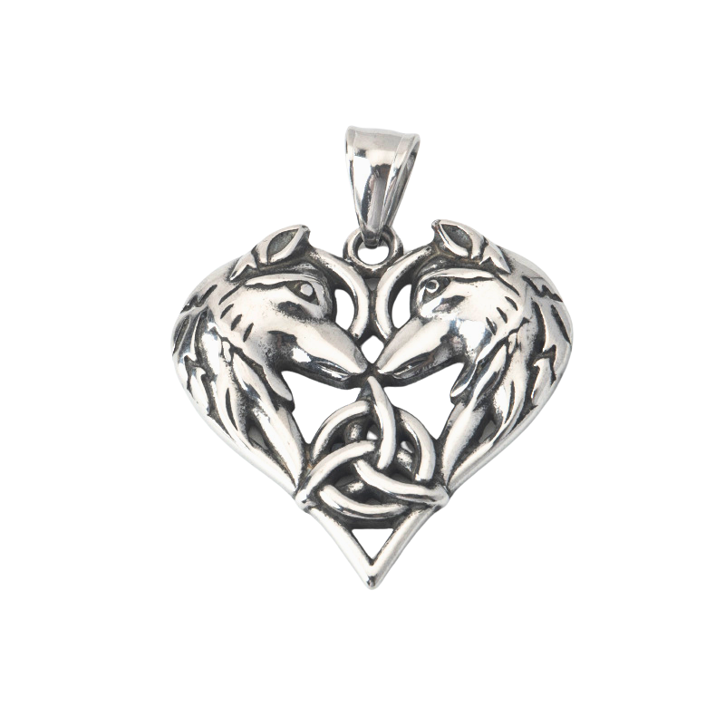 Stainless steel Celtic heart-shaped