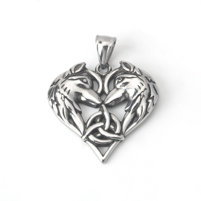 Stainless steel Celtic heart-shaped